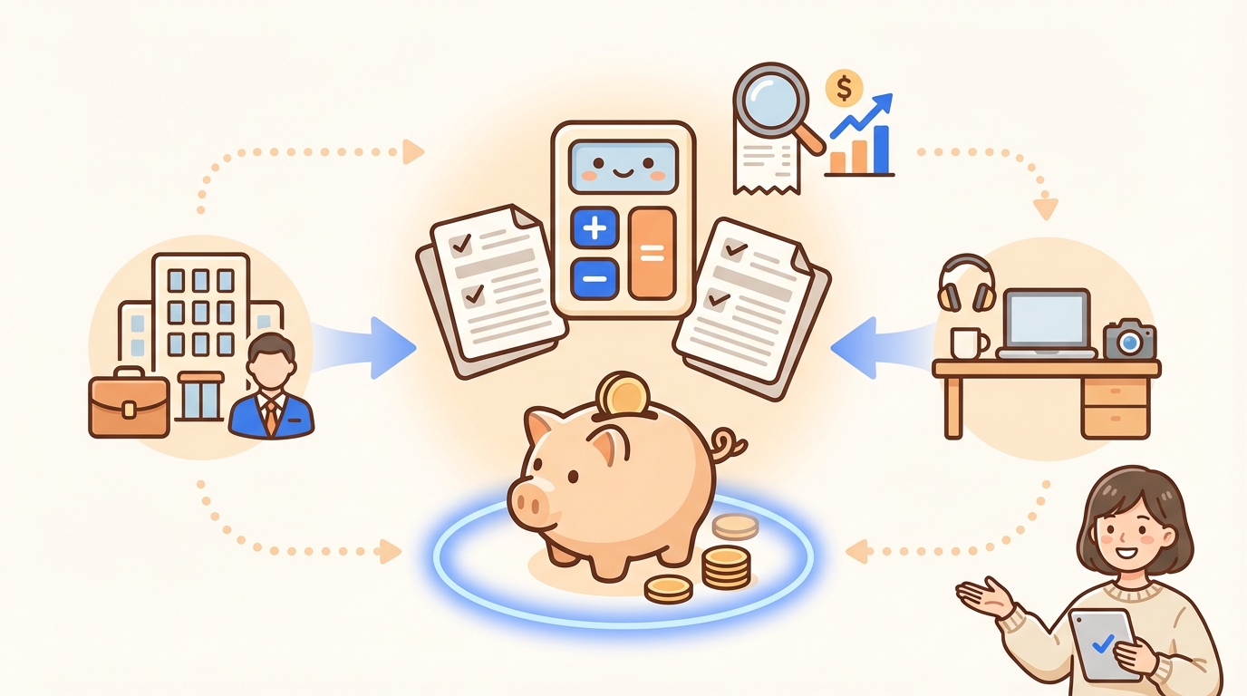 副業 確定申告 やり方 会社員 アイキャッチ画像