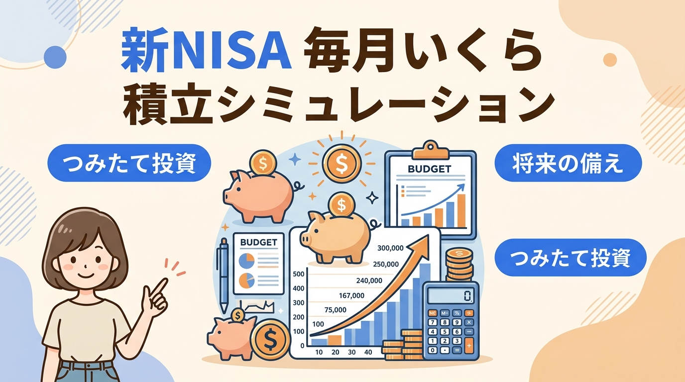 新NISA 毎月いくら 積立 シミュレーション アイキャッチ画像