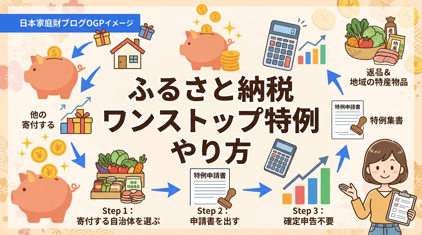 ふるさと納税 ワンストップ特例 やり方 アイキャッチ画像