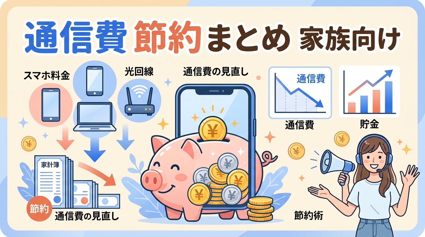 通信費 節約 まとめ 家族向け アイキャッチ画像