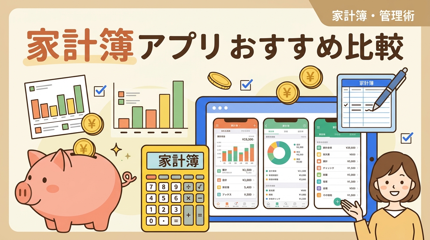 家計簿 アプリ おすすめ 比較 アイキャッチ画像