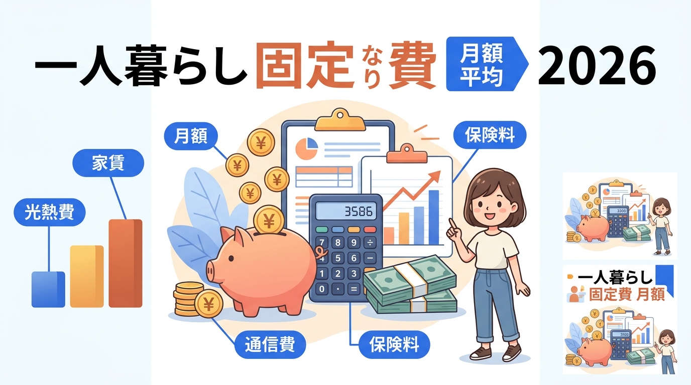 一人暮らし 固定費 月額 平均 2026 アイキャッチ画像