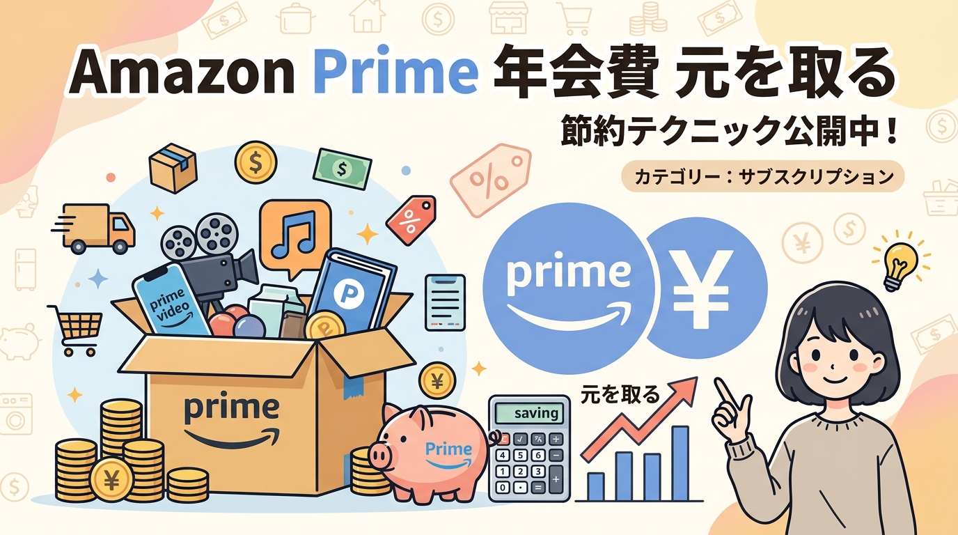Amazon Prime 年会費 元を取る アイキャッチ画像