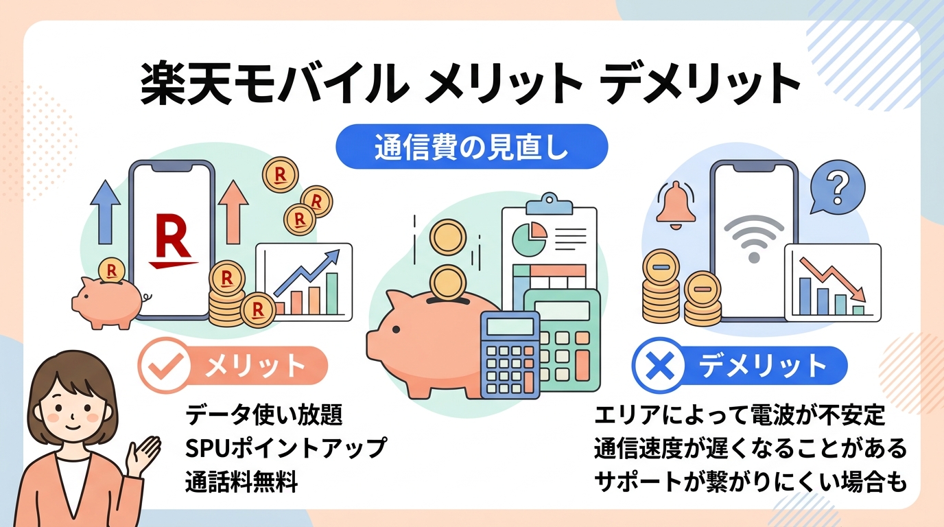 楽天モバイル メリット デメリット アイキャッチ画像