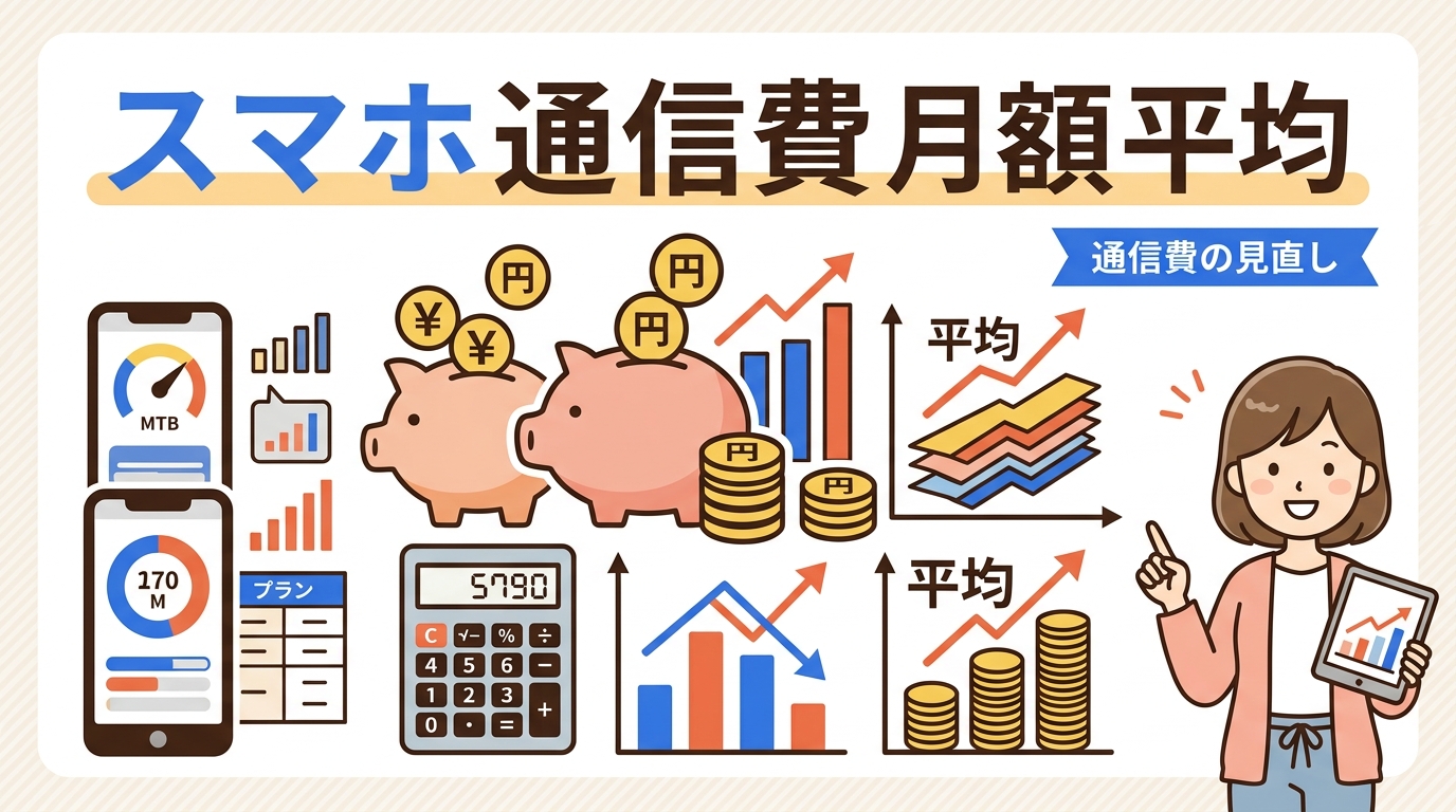 スマホ 通信費 月額 平均 アイキャッチ画像