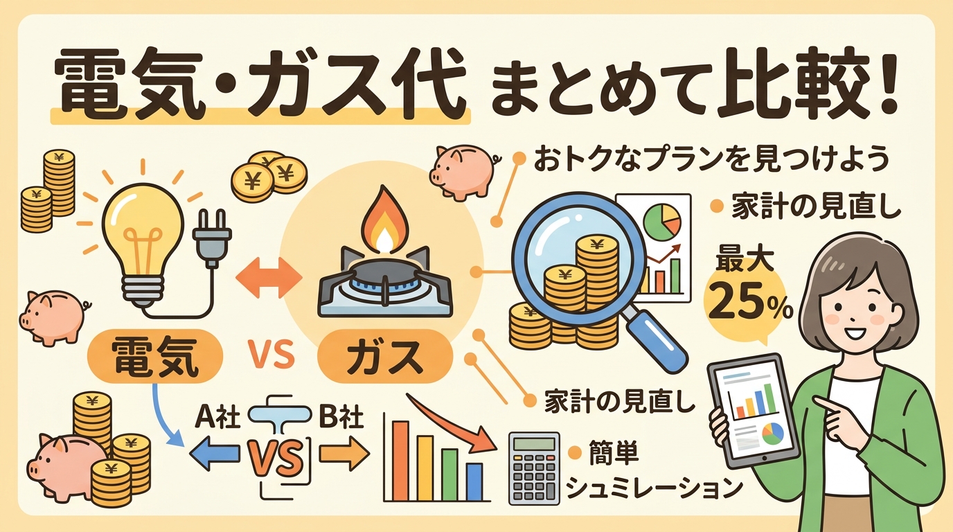 電気 ガス まとめ 比較 アイキャッチ画像