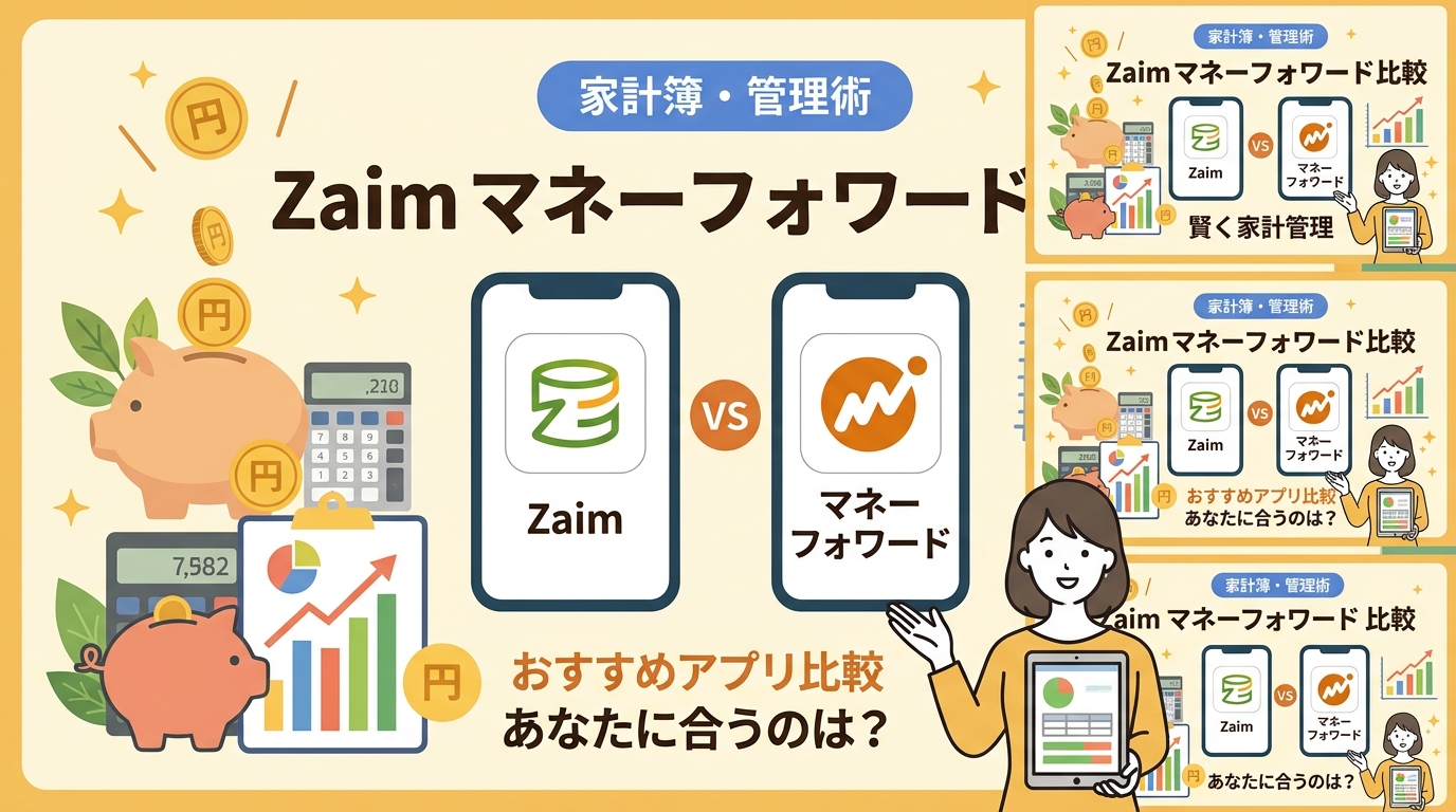 Zaim マネーフォワード 比較 アイキャッチ画像